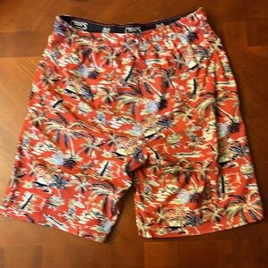 Chaps Men’s Flannel Shorts Hawaiian Rust Small
